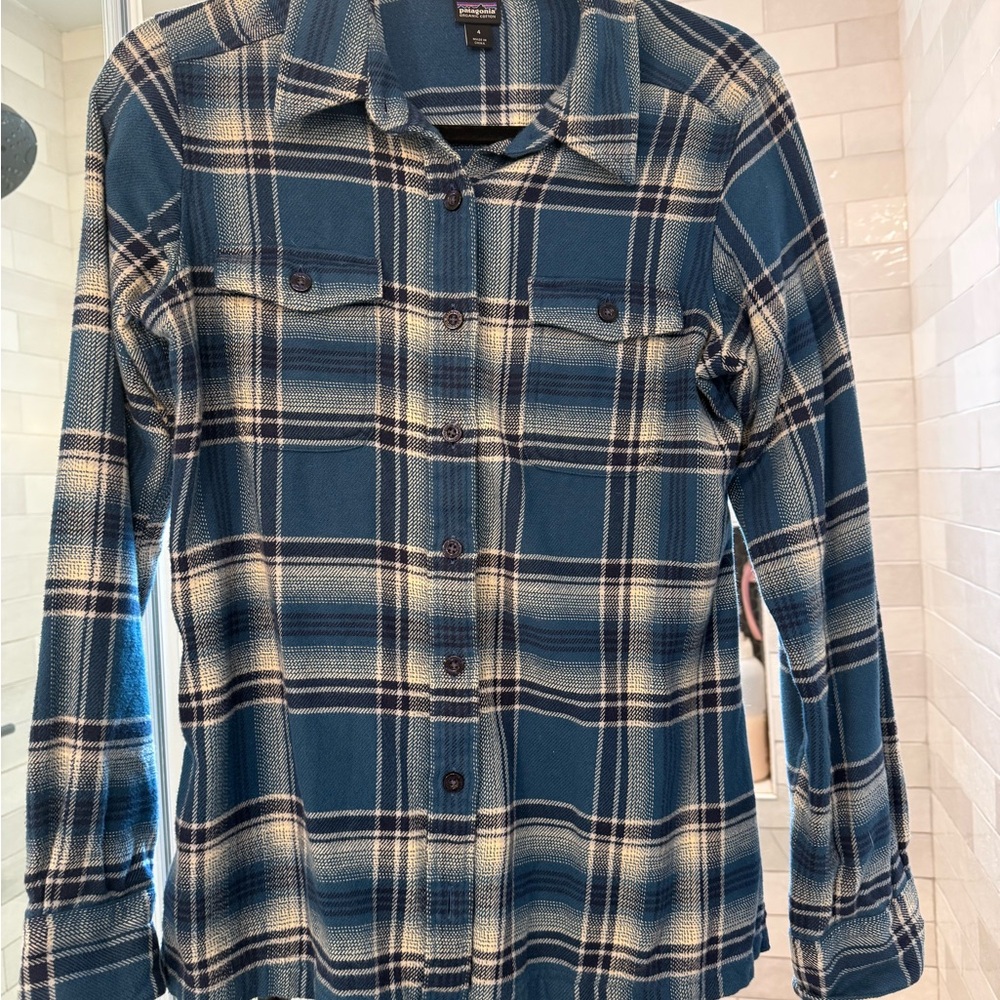 Patagonia Organic Cotton Blue Checkered Shirt